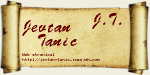 Jevtan Tanić vizit kartica